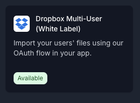 Dropbox Multi-User (White Label) Card