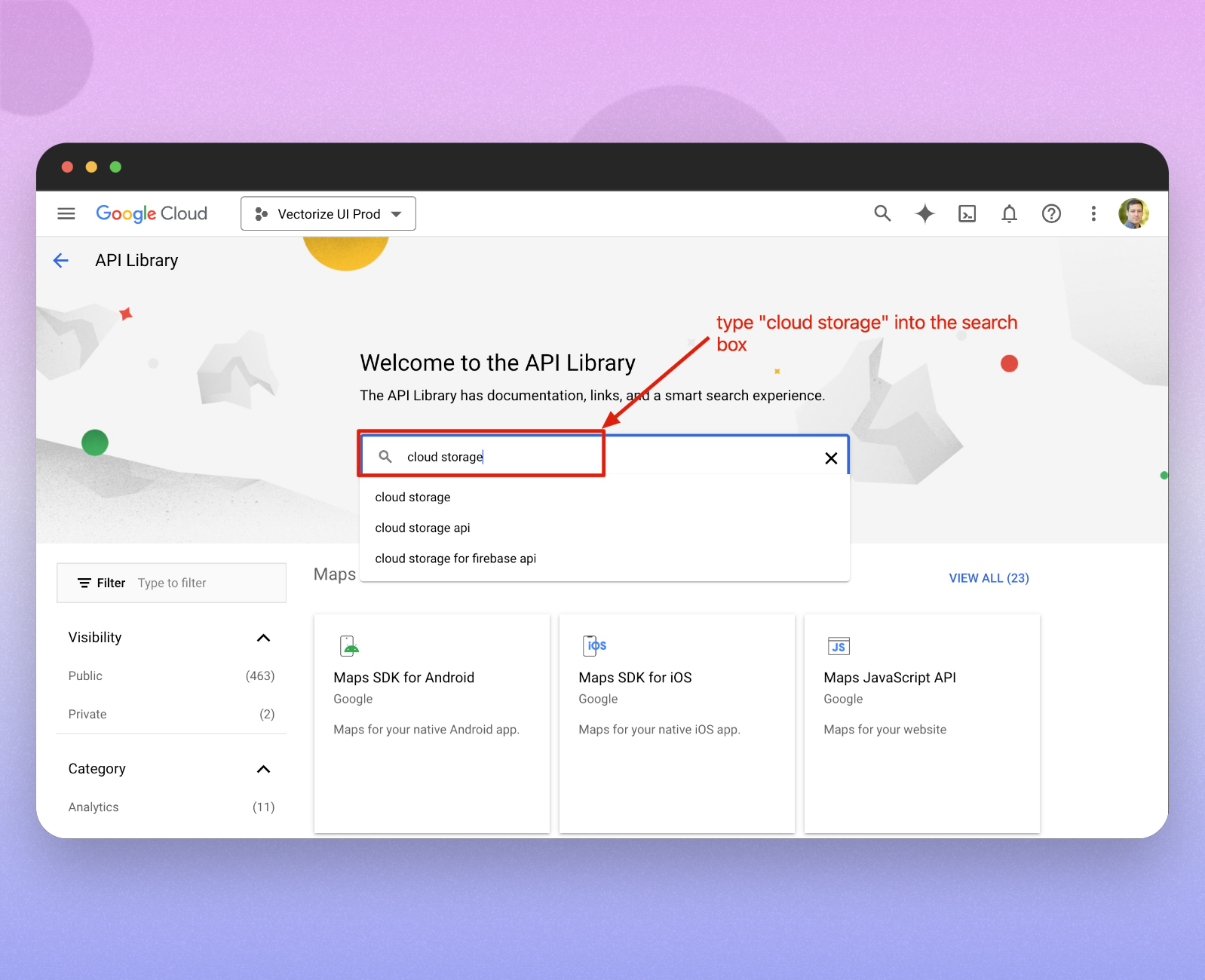 Search for Cloud Storage
