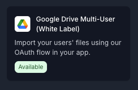 Google Drive Multi-User (White Label) Card