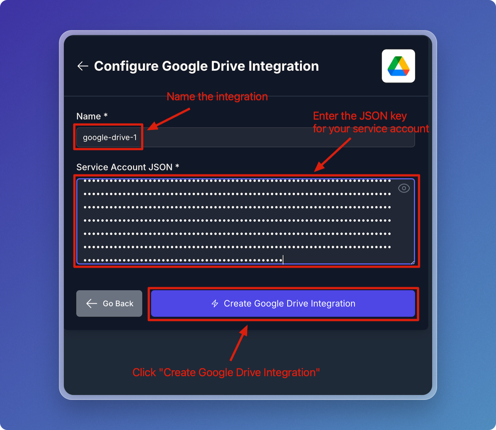 Google Drive Parameters