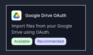 Google Drive OAuth Card