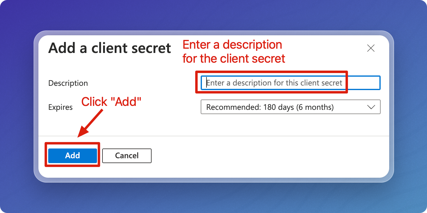 Add Client Secret