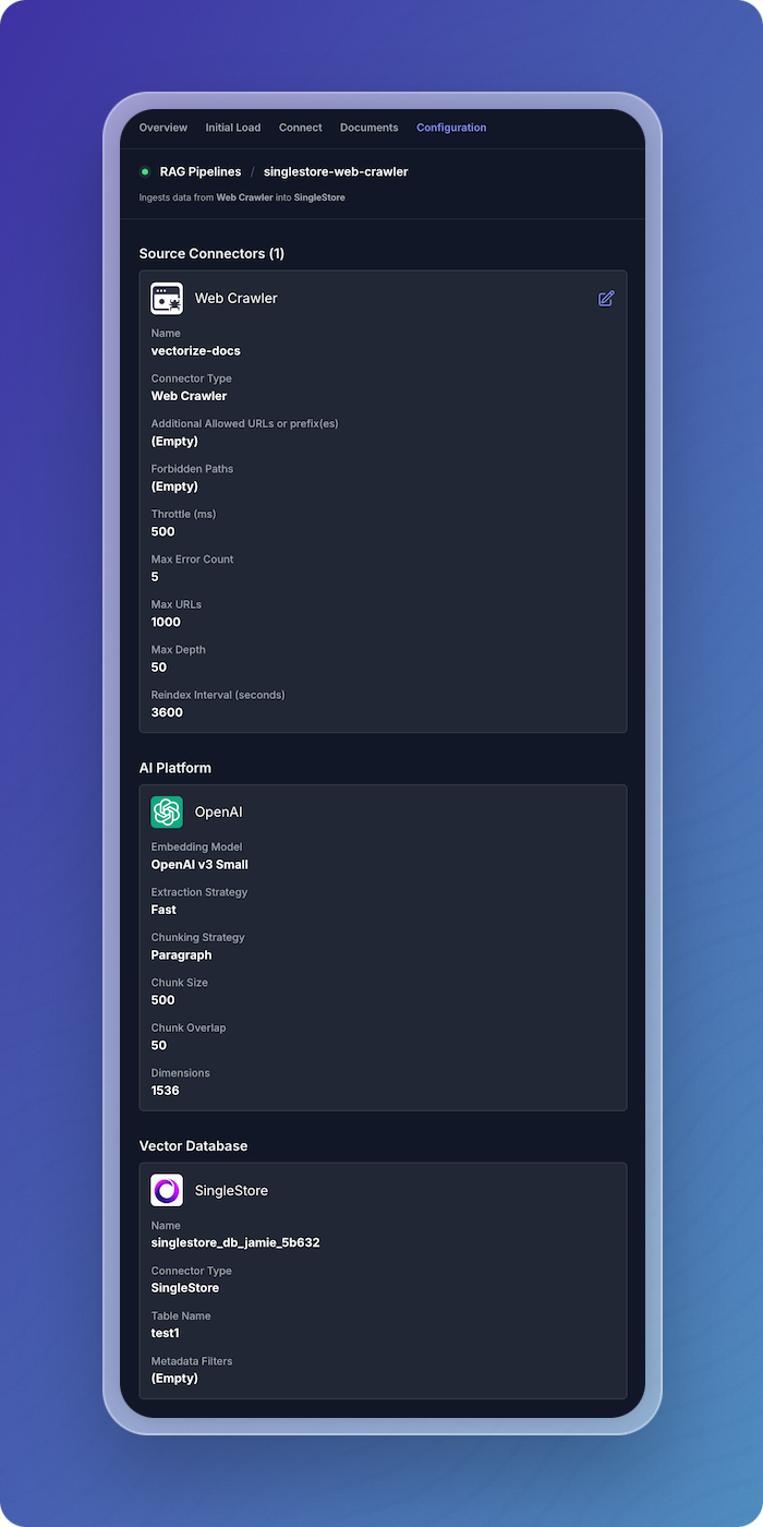 Pipeline Configuration Tab
