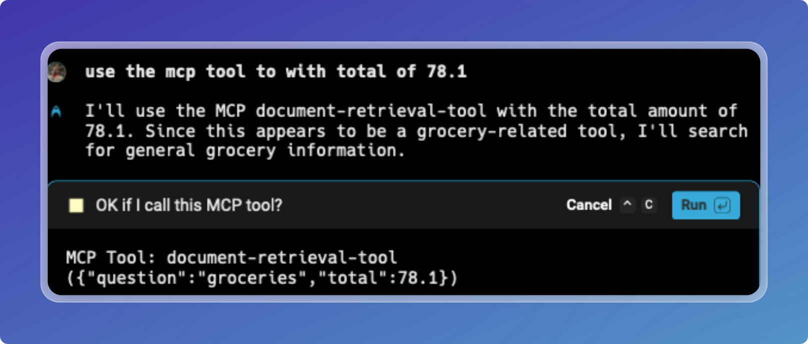 Warp MCP tool usage
